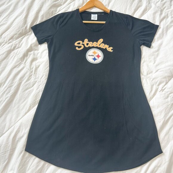NFL Pittsburgh Steelers Black Sleep Shirt Nightgown Dress Women’s Size Medium - Picture 1 of 4
